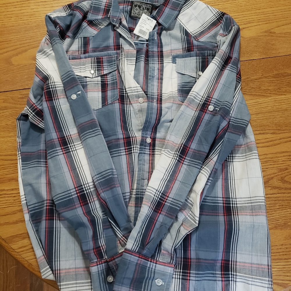 Mens Large long sleeve button up